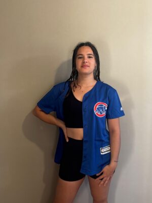 Chaqueta Cubs azul mujer