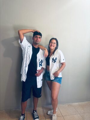 Chaqueta NY rayada blanca